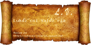 Lukácsi Valéria névjegykártya